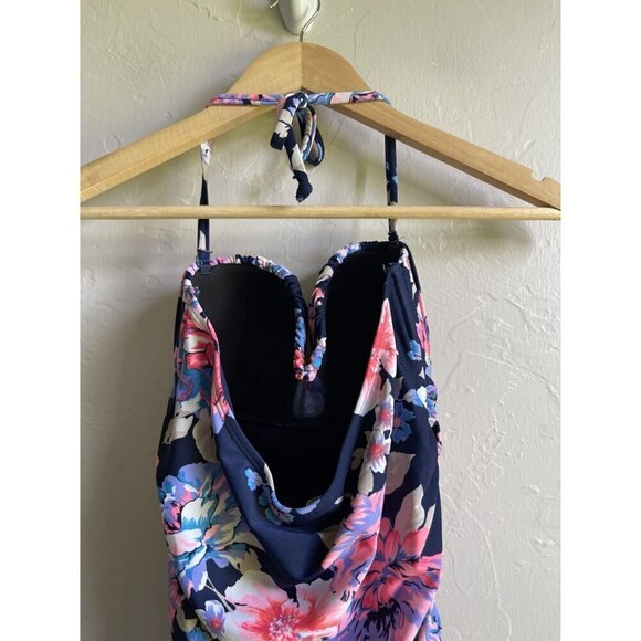 Old Navy Floral Halter One Piece Swimsuit Size Small  Molded, lightly padded cup - Picture 5 of 7